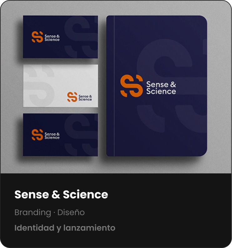 Sense & Science — Branding · Diseño — Identidad y lanzamiento